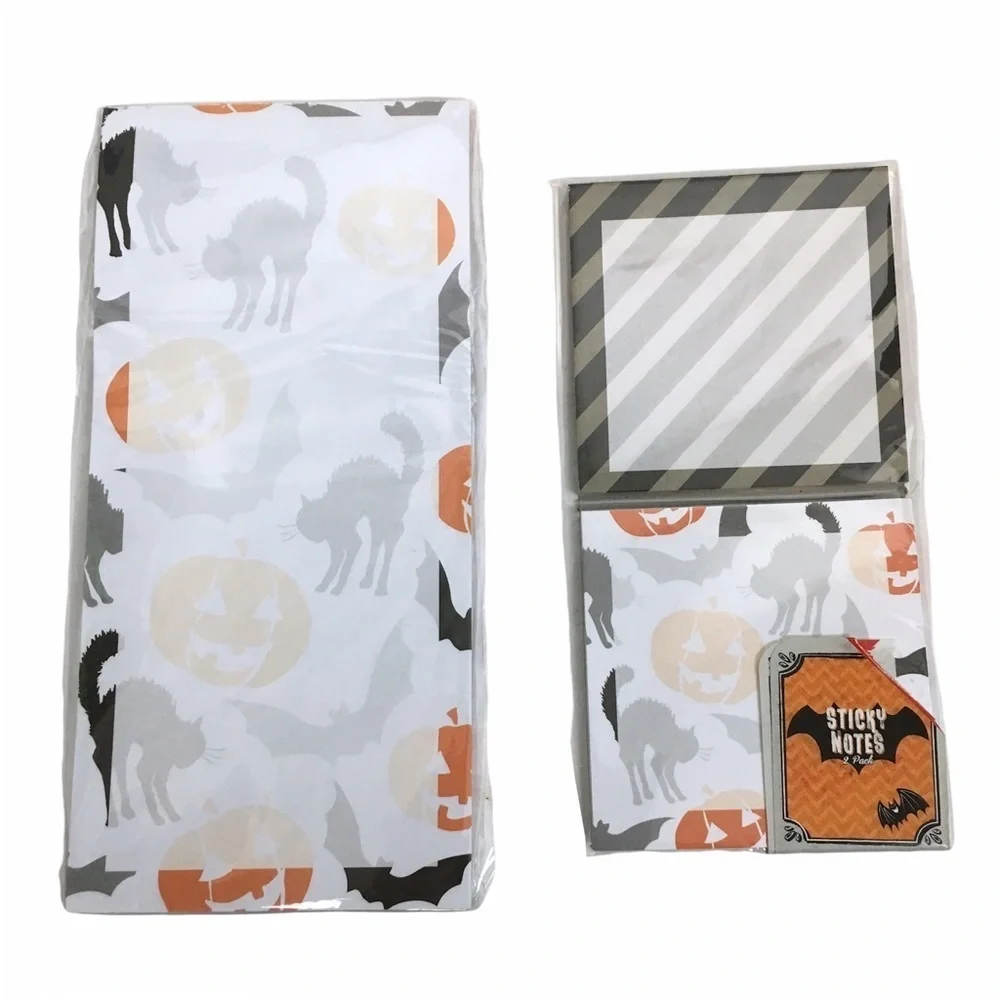 Halloween Planner Stationery Kit Black Cats Pumpkins Bats List Pad Sticky Notes